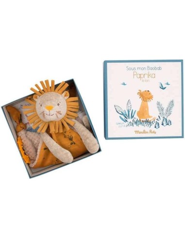 Countreur de lion avec porte-tétine - couette - Sous mon Baobab - Moulin Roty