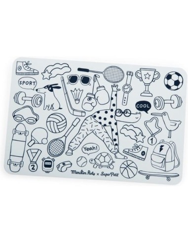 Mini set à colorier et 4 feutres Les Loufoques - Moulin Roty