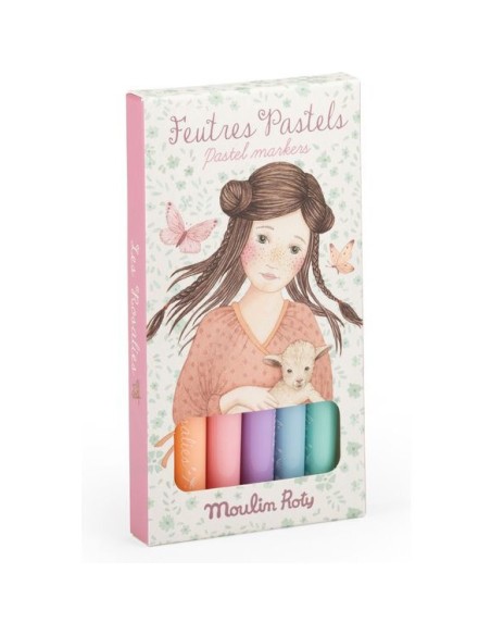 6 feutres pastels Les Rosalies - Papeterie - Moulin Roty