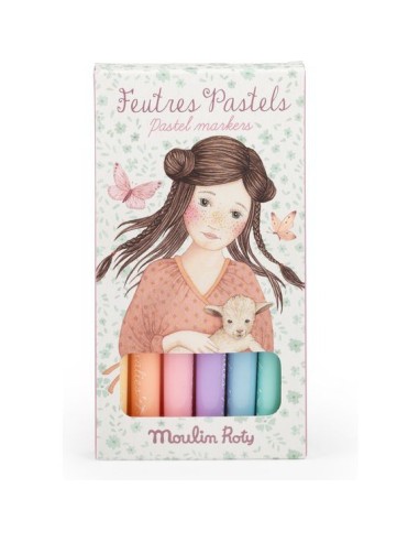 6 feutres pastels Les Rosalies - Papeterie - Moulin Roty