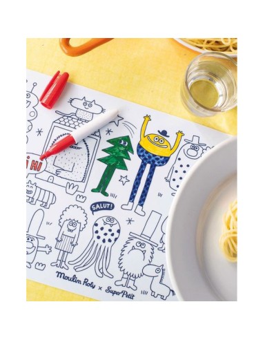 Mini set à colorier et 4 feutres Les Schmouks - Moulin Roty