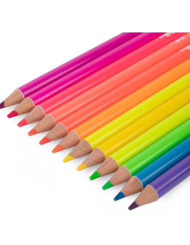 12 crayons de couleur Néon Les Schmouks - Papeterie - Moulin Roty