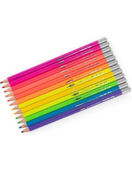 12 crayons de couleur Néon Les Schmouks - Papeterie - Moulin Roty