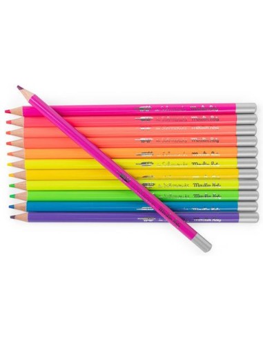 12 crayons de couleur Néon Les Schmouks - Papeterie - Moulin Roty