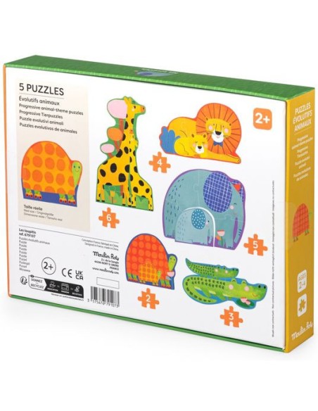 Puzzles évolutifs animaux Les Toupitis - Moulin Roty