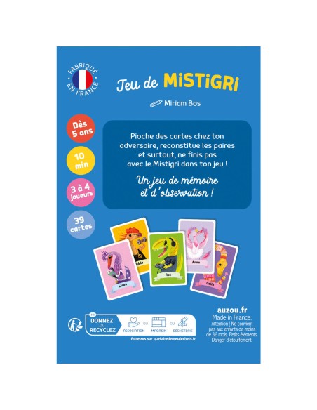 Jeu de Mistigri - Dinosaures - Jeux enfants - Auzou