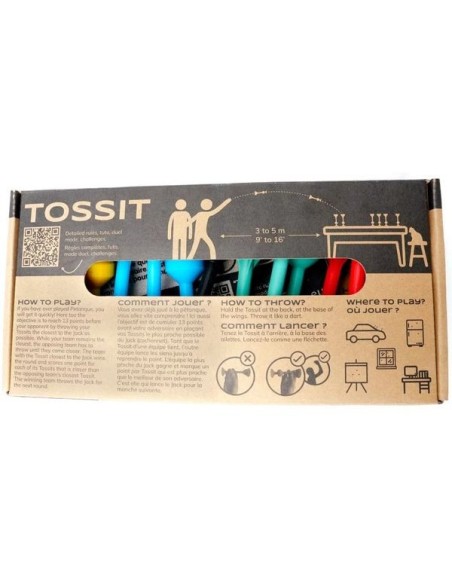 Tossit Pack Famille : Jeu de fléchettes - Rouge-Cyan-Bleu-Jaune