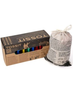 Tossit Pack Famille : Jeu de fléchettes - Rouge-Cyan-Bleu-Jaune 2