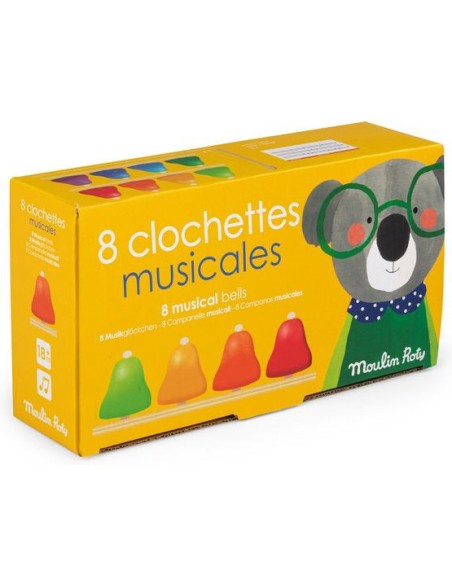 8 clochettes musicales Les Popipop - Moulin Roty