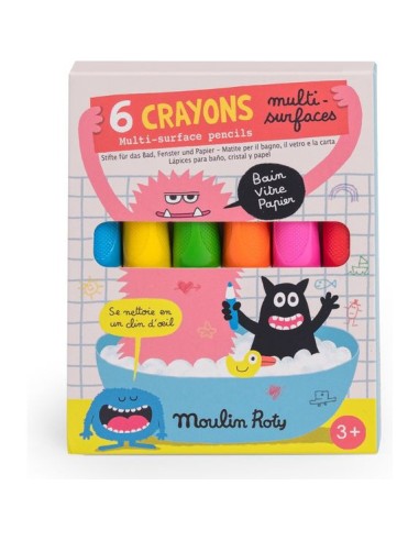 6 crayons multisurfaces Les Schmouks - Papeterie - Les Schmouks - Moulin Roty