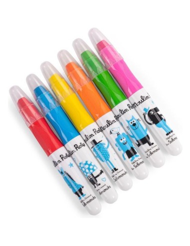 6 crayons multisurfaces Les Schmouks - Papeterie - Les Schmouks - Moulin Roty