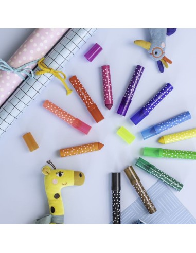 12 gros feutres pointes coniques Les Toupitis - Moulin Roty