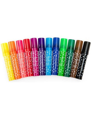 12 gros feutres pointes coniques Les Toupitis - Moulin Roty