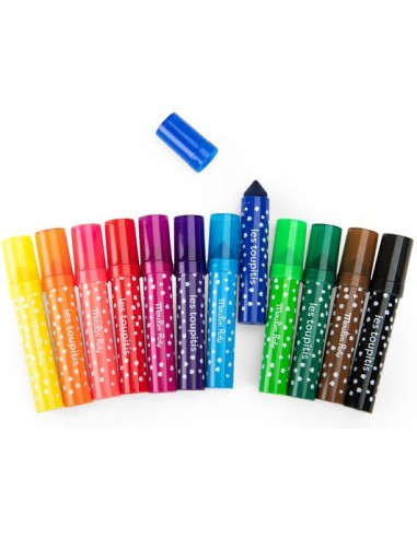 12 gros feutres pointes coniques Les Toupitis - Moulin Roty