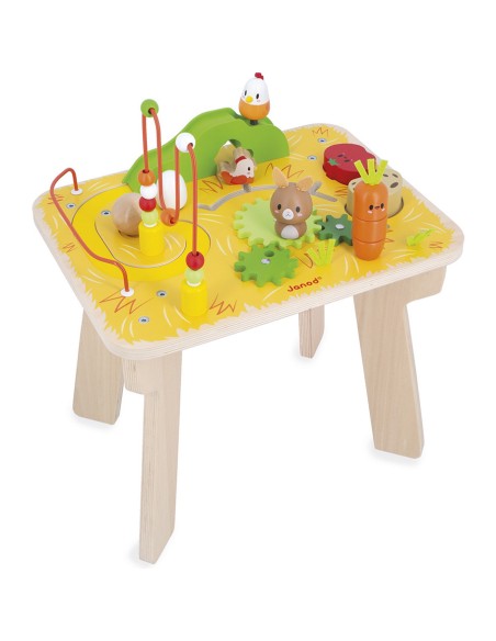 Table d'Activités Ferme en bois : Manipulation & Encastrement - Janod
