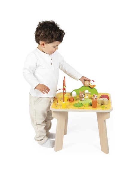 Table d'Activités Ferme en bois : Manipulation & Encastrement - Janod