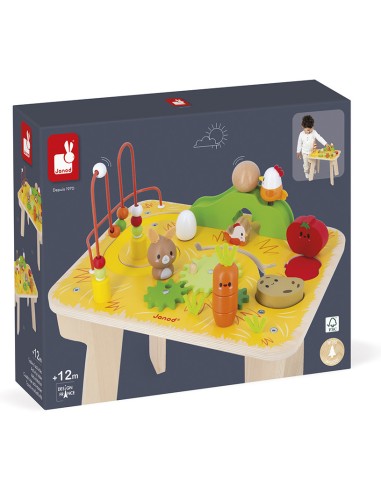 Table d'Activités Ferme en bois : Manipulation & Encastrement - Janod