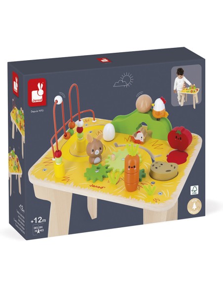 Table d'Activités Ferme en bois : Manipulation & Encastrement - Janod
