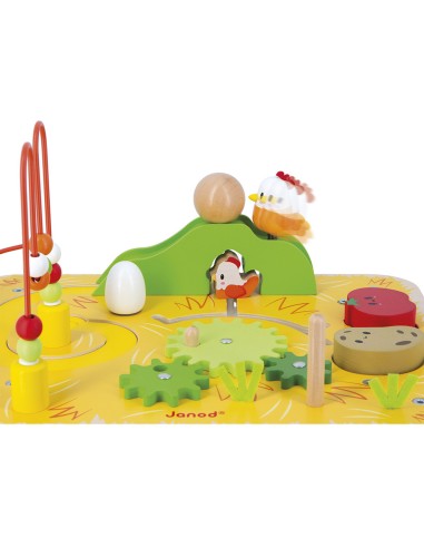 Table d'Activités Ferme en bois : Manipulation & Encastrement - Janod