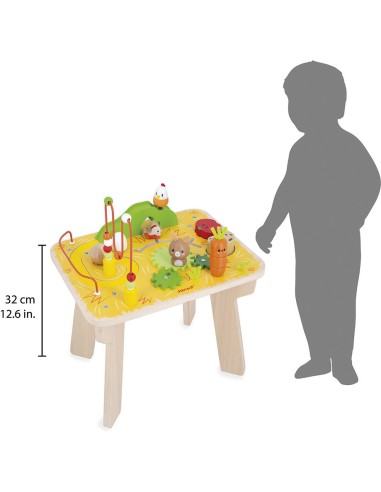 Table d'Activités Ferme en bois : Manipulation & Encastrement - Janod