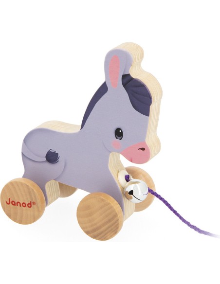 Âne à Promener Ferme : Jouets à promener & à pousser - Janod