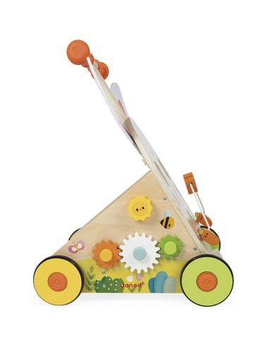 Chariot Multi-Activités Lapin en bois : Jouets à bascule, Porteurs & Chariots - Janod