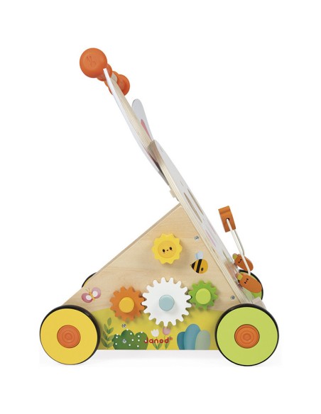 Chariot Multi-Activités Lapin en bois : Jouets à bascule, Porteurs & Chariots - Janod