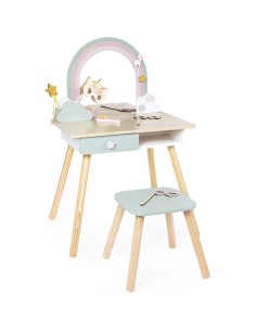 Coiffeuse en bois et accessoires Licorne : Beauté - Janod