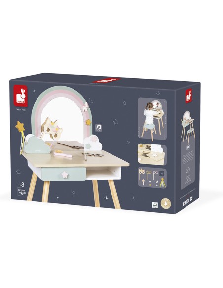 Coiffeuse en bois et accessoires Licorne : Beauté - Janod