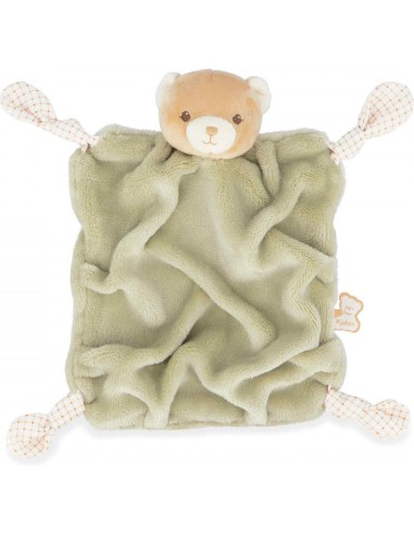 Doudou ours vert pour bébé avec nœuds, cadeau de naissance - Kaloo