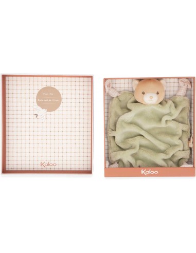 Doudou ours vert pour bébé avec nœuds, cadeau de naissance - Kaloo