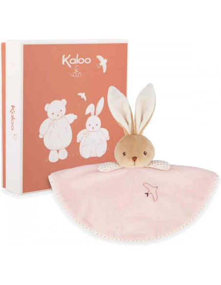 Doudou lapin rose pour bébé dès la naissance, doudou rond - Kaloo