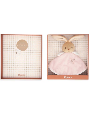 Doudou lapin rose pour bébé dès la naissance, doudou rond - Kaloo