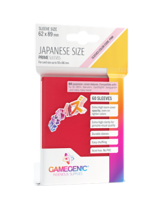 Protège cartes Prime Japan. Siz. Sleeves Red 62x89 - Gamegenic