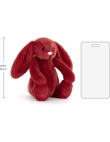 Jellycat Peluche lapin Bashful Redcurrant Bunny