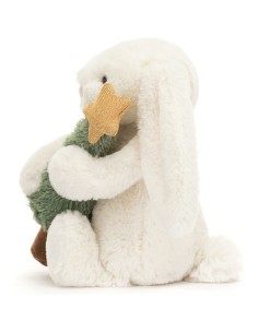 Jellycat Peluche Lapin Bashful Bunny avec sapin de Noël 2