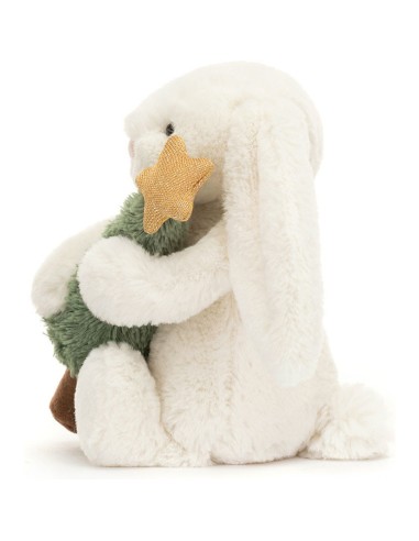 Jellycat Peluche Lapin Bashful Bunny avec sapin de Noël