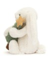 Jellycat Peluche Lapin Bashful Bunny avec sapin de Noël