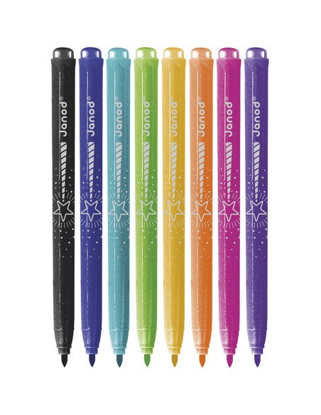 Feutres Pailletés x8 : Peinture par numéro et coloriage - Janod