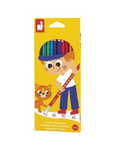 12 crayons effaçables - Loisirs créatifs - Janod 2