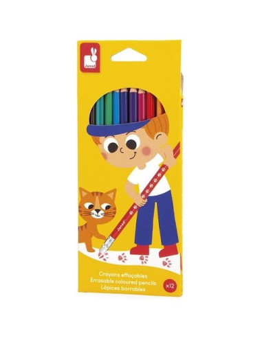 12 crayons effaçables - Loisirs créatifs - Janod