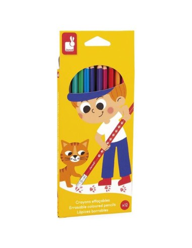 12 crayons effaçables - Loisirs créatifs - Janod