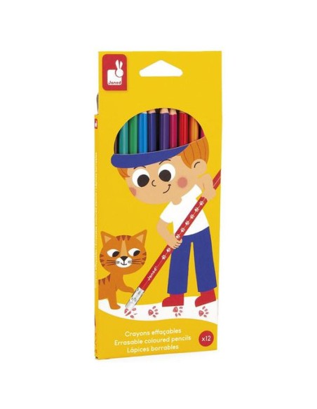 12 crayons effaçables - Loisirs créatifs - Janod