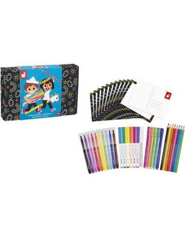 Coffret de coloriage - Feutres et crayons de couleur - Janod