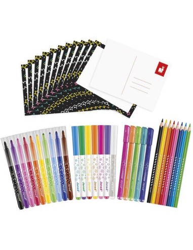 Coffret de coloriage - Feutres et crayons de couleur - Janod