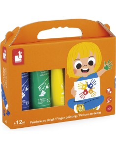 Peinture au Doigt x5 tubes : Peinture par numéro et coloriage - Janod