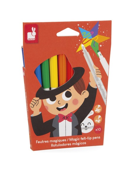 Feutres Magiques x10 : Peinture par numéro & coloriage - Janod