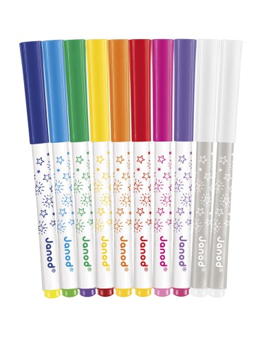 Feutres Magiques x10 : Peinture par numéro & coloriage - Janod