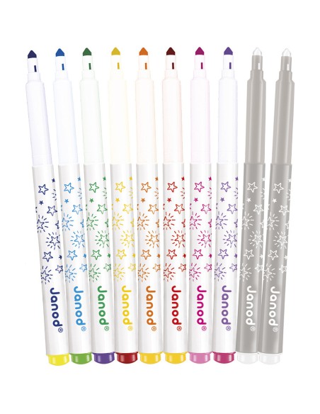 Feutres Magiques x10 : Peinture par numéro & coloriage - Janod