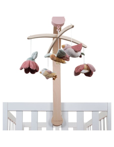 Mobile musical en bois Flowers and Butterflies - Little Dutch